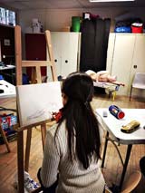 Cours de dessin de modèle vivant d'Axelle Picard à Lacroix Falgarde, Audrey le 31 03 2018