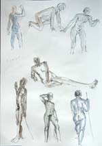 Atelier de modèle vivant des Artistes Ramonvillois le 19 09 2018 Dessin : Anne Marie